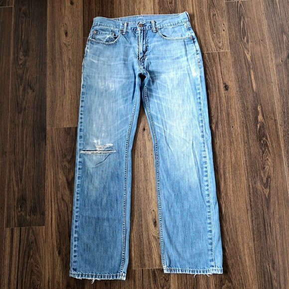 💙 Levi's 559 Distressed Straight Leg Denim Jeans Size 30 Western Cowgirl Vintag - Picture 1 of 8